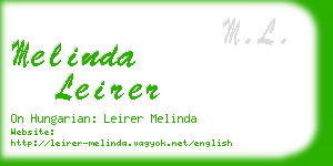 melinda leirer business card